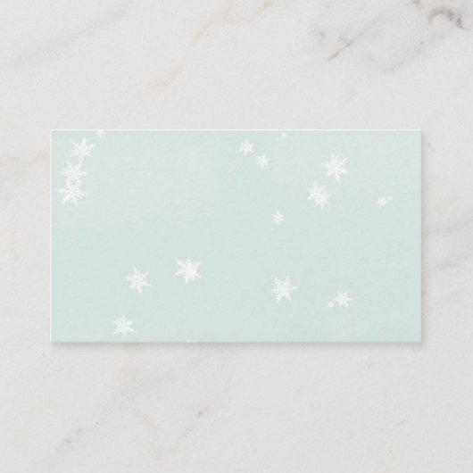 銀白色の冬の木の雪おむつラッフルカード エンクロージャーカード (裏面)