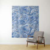 銀白色の明るい青の大理石パターン タペストリー (インサイチュ)