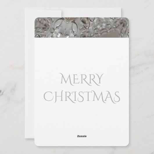 銀白色の灰色の光沢のある星メリークリスマス シーズンカード (裏面)