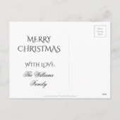 銀白色の灰色の光沢のある星メリークリスマス シーズンポストカード (裏面)