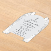 銀白色の瑪瑙の確認モダンエレガント アクリル招待状 (レイダウン)