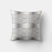 銀白色の花柄 クッション (正面)