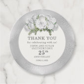 銀白色の花 25周年記念結婚式 フェイバータグ (正面)
