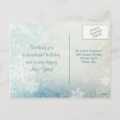 銀白色の雪片はがき シーズンポストカード (裏面)