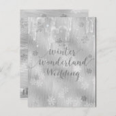 銀白色アイススノーフレーク冬ワンダーランド 案内ポストカード (正面/裏面)