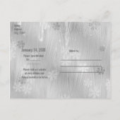 銀白色アイススノーフレーク冬ワンダーランド 案内ポストカード (裏面)