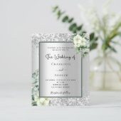 銀白色フローラユーカリ結婚式招待状 (スタンド正面)
