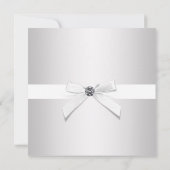 銀白色ベビーガール写真誕生のお知らせ 案内状 (裏面)