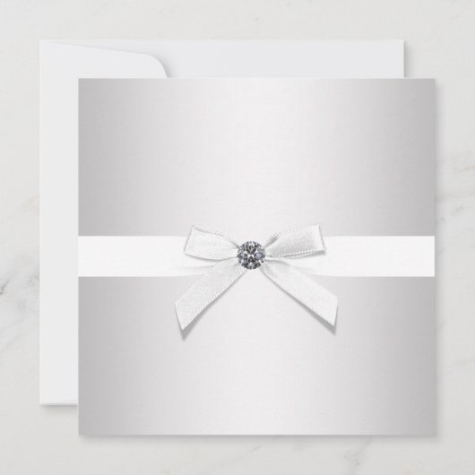 銀白色ベビーガール写真誕生のお知らせ 案内状 (裏面)