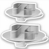 銀皿の上のパイ シール (正面)