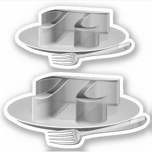 銀皿の上のパイ シール (正面)