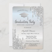 銀目盛りキャップグリッタードリップ 招待状 (正面)