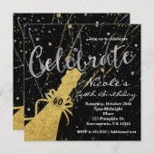 銀祝&金ゴールドシャンパンパーティの招待状 招待状 (正面/裏面)