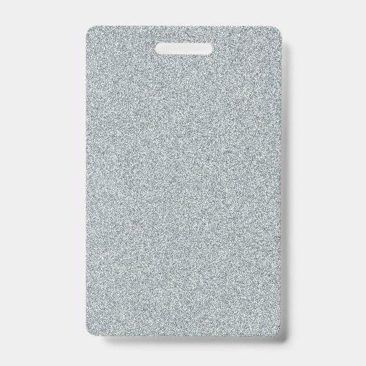 銀空白のグリッターDIYテンプレートカスタム文字 バッジ (正面)