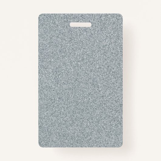 銀空白のグリッターDIYテンプレートカスタム文字 バッジ (裏面)