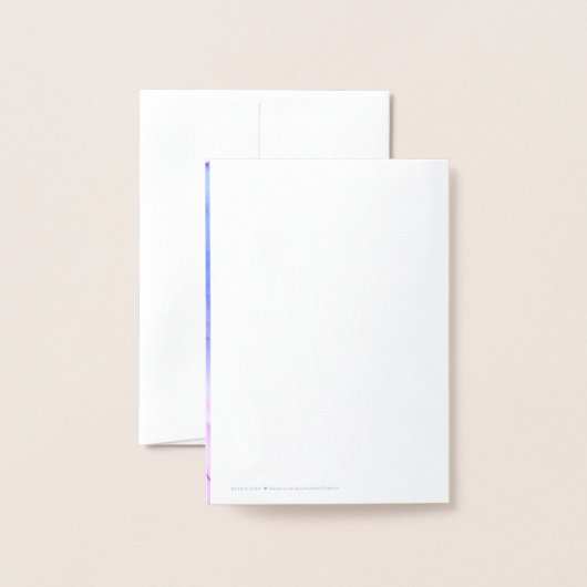 銀箔とブルーアゲート結婚トサンキューカード 箔カード (裏面封筒付き)