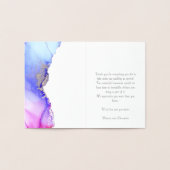 銀箔とブルーアゲート結婚トサンキューカード 箔カード (内部)