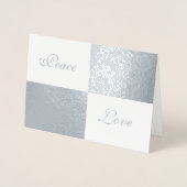 銀箔と灰色の長方形ハッピー新年 箔カード (正面)