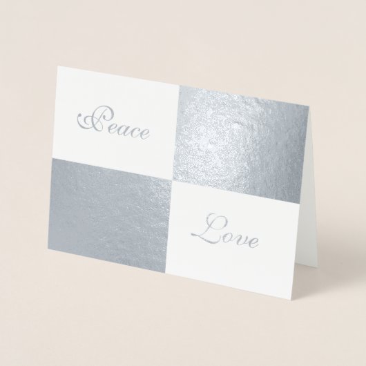 銀箔と灰色の長方形ハッピー新年 箔カード (正面)