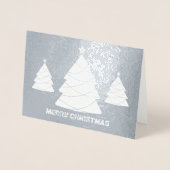 銀箔と白いクリスマスツリー写真 箔カード (正面)