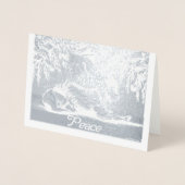 銀箔の動物ヤギと犬の平和と地上 箔カード (正面)