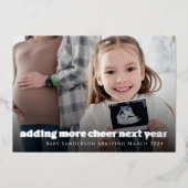 銀箔の妊娠告知クリスマスカード 箔シーズンカード (正面)