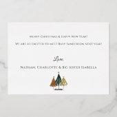 銀箔の妊娠告知クリスマスカード 箔シーズンカード (裏面)