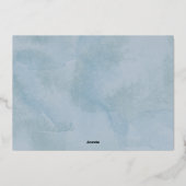 銀箔の常緑樹 青いクリスマス 箔シーズンカード (裏面)