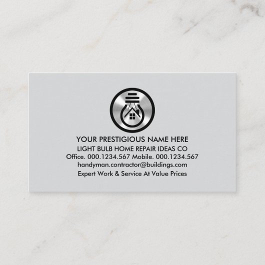 銀箔の手作りツールのホーム修理 名刺 (裏面)