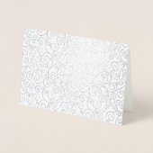 銀箔の曲線模様(白) 箔カード (正面)