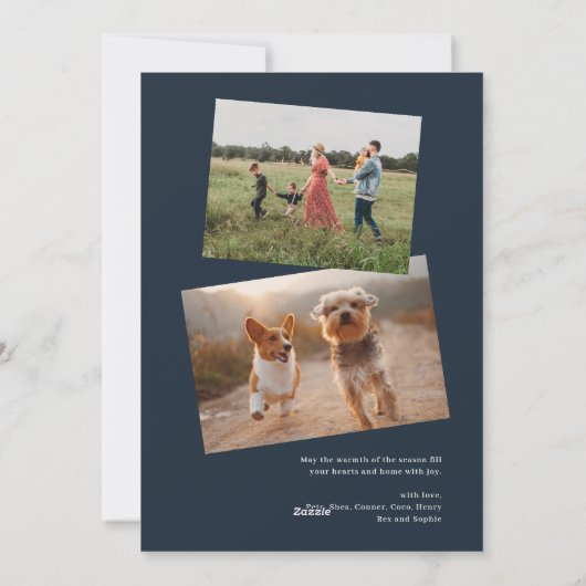 銀箔の枝メリークリスマス3写真 シーズンカード (裏面)