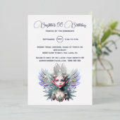 銀箔の氷の妖精の女王ライン石のダイヤモンド 箔招待状 (立ち正面)