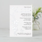 銀箔の花と蝶の結婚式の招待 箔招待状 (立ち正面)