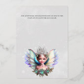 銀箔の雪の女王の冬のワンダーランド妖精 箔招待状 (裏面)