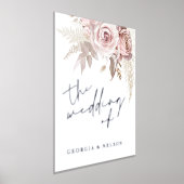 銀箔ほこりっぽいバラ結婚のウェルカムサイン 箔ポスター (レイダウン)