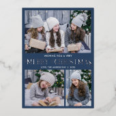 銀箔エレガントブルーメリークリスマス3の写真 箔シーズンカード (正面)