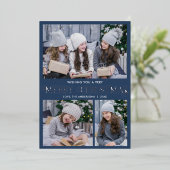 銀箔エレガントブルーメリークリスマス3の写真 箔シーズンカード (立ち正面)