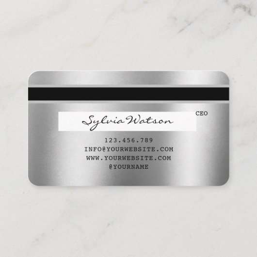 銀箔クレジットカードギフトカード 名刺 (裏面)