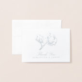 銀箔コットンボール工場エッチン結婚グ 箔カード (封筒付き正面)