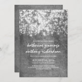 銀箔ストリングライトグリッター結婚式 招待状 (正面/裏面)