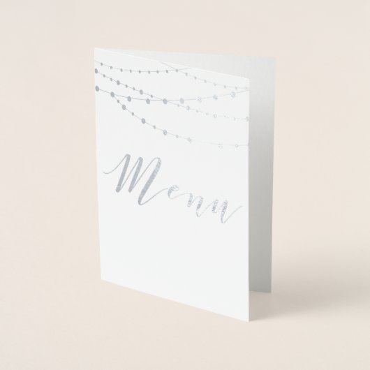 銀箔ストリングライトメニューカード 箔カード (正面)