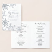 銀箔スノーフレーク冬ウェディングプログラム 箔カード (ディスプレー)
