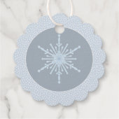 銀箔スノーフレーク結婚ドット感謝していズ フェイバータグ (裏面)