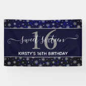 銀箔スノーフレーク&ブルー《写真》ぼけ味スイート16 横断幕 (横)