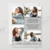 銀箔ハローフォトコラージュ卒業 招待状 (裏面)