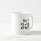 銀箔バルーンHappy 2018 パーソナライズされた コーヒーマグカップ (正面右)