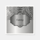 銀箔パーソナライズされたモチーフ3 スタンダードカクテルナプキン (正面)