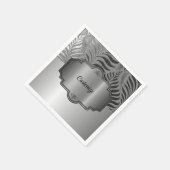 銀箔パーソナライズされたモチーフ3 スタンダードカクテルナプキン (角)