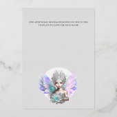 銀箔フェアリー王女バラフローラ虹色 箔招待状 (裏面)