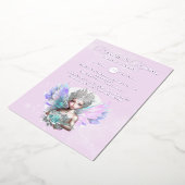 銀箔フェアリー王女バラ花虹色 箔招待状 (回転した状態)